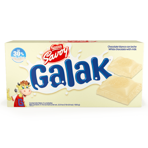 GALAK® Chocolate Blanco Display 5 Unidades de130 g