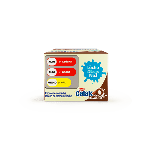 GALAK® Tubito Barra Sabor a Chocolate con Relleno Sabor a Leche Display 30 Unidades de 16 g
