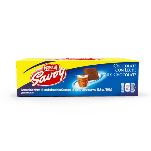 SAVOY® Chocolate con Leche Display 12 Unidades de 30 g