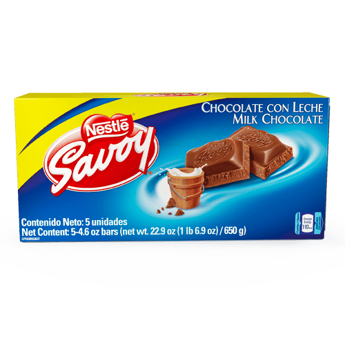 SAVOY® Chocolate con Leche Display 5 Unidades de 130 g