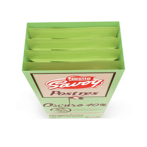 SAVOY® Chocolate de Postres 40% Cacao Display 4 Unidades de 200 g