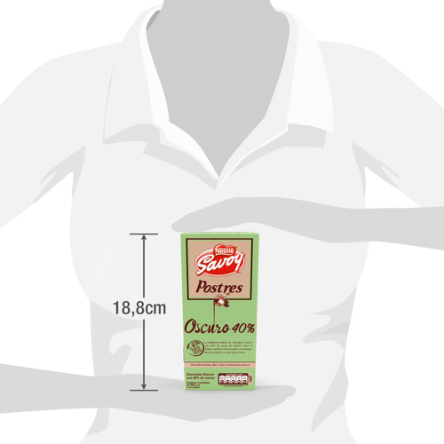 SAVOY® Chocolate de Postres 40% Cacao Display 4 Unidades de 200 g