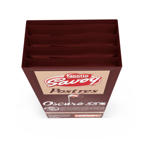 SAVOY® Chocolate de Postres 55% Cacao Display 4 Unidades de 200 g