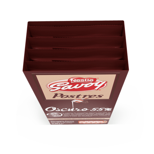 SAVOY® Chocolate de Postres 55% Cacao Display 4 Unidades de 200 g