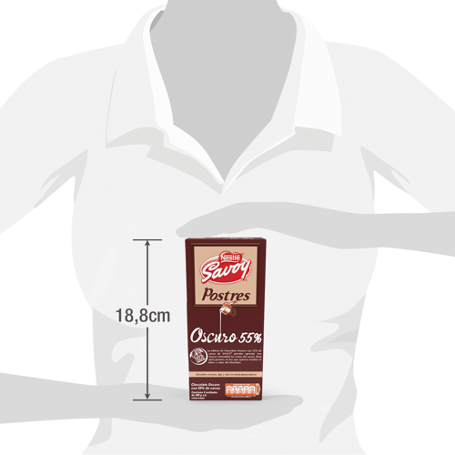 SAVOY® Chocolate de Postres 55% Cacao Display 4 Unidades de 200 g