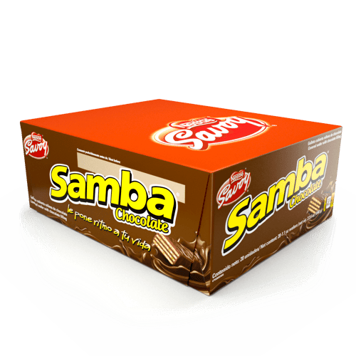 SAMBA® Wafer con Relleno Sabor a Chocolate Cubierto de Chocolate Display 20 Unidades de 32 g SAMBA® Wafer con Relleno Sabor a Chocolate Cubierto de Chocolate Display 20 Unidades de 32 g