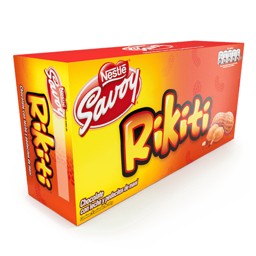 RIKITI® Chocolate con Leche y Pedacitos de Maní Display 5 Unidades de 130 g