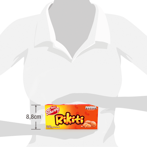 RIKITI® Chocolate con Leche y Pedacitos de Maní Display 5 Unidades de 130 g