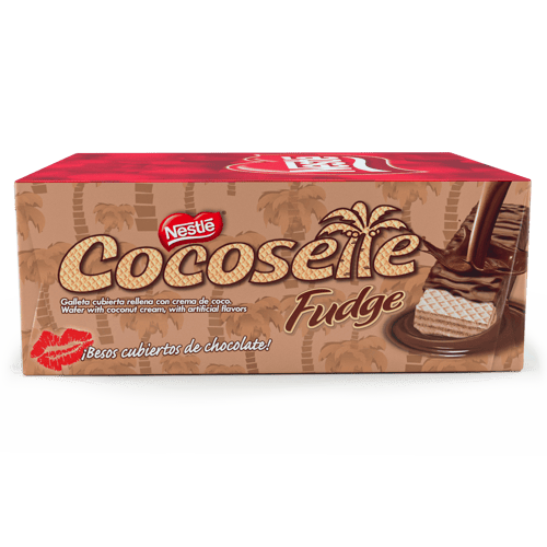 COCOSETTE® Fudge Galleta Rellena de Crema de Coco Recubierta con Chocolate Display 20 Unidades de 32 g COCOSETTE® Fudge Galleta Rellena de Crema de Coco Recubierta con Chocolate Display 20 Unidades de 32 g