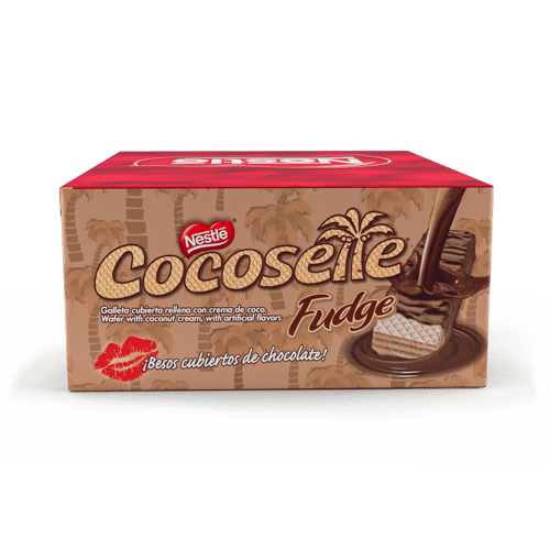 COCOSETTE® Fudge Galleta Rellena de Crema de Coco Recubierta con Chocolate Display 20 Unidades de 32 g