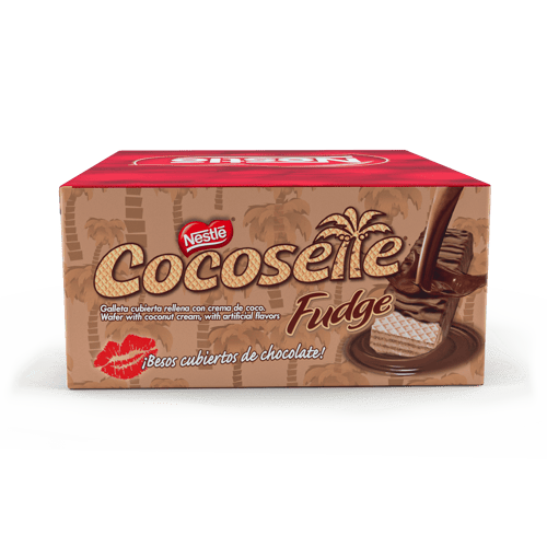 COCOSETTE® Fudge Galleta Rellena de Crema de Coco Recubierta con Chocolate Display 20 Unidades de 32 g