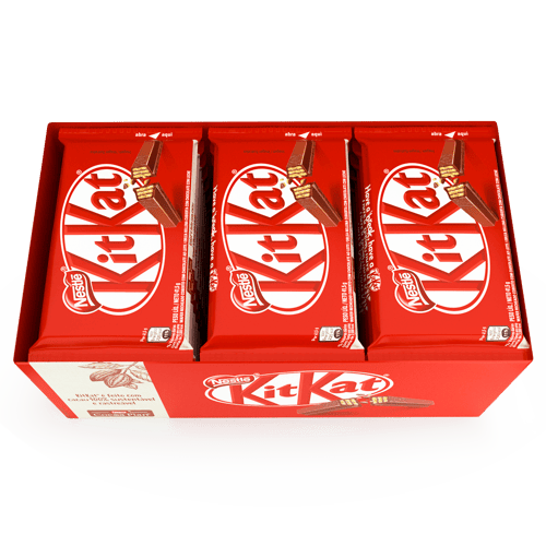 KIT KAT® Oblea Dulce Rellena con Cacao Recubirta con Chocolate con Leche Display 24 Unidades de 41,5 g KIT KAT® Oblea Dulce Rellena con Cacao Recubirta con Chocolate con Leche Display 24 Unidades de 41,5 g