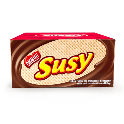 SUSY® Maxi Galleta Rellena de Crema Sabor a Chocolate Display 18 Unidades de 50 g SUSY® Maxi Galleta Rellena de Crema Sabor a Chocolate Display 18 Unidades de 50 g