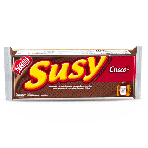 SUSY® Choco2 Wafer con Cacao Relleno con Crema Sabor a Chocolate Multipack 200 g