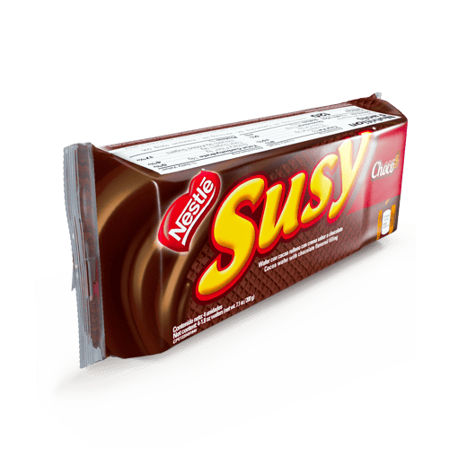 SUSY® Choco2 Wafer con Cacao Relleno con Crema Sabor a Chocolate Multipack 200 g