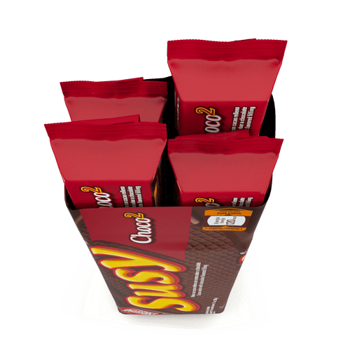 SUSY® Choco2 Wafer con Cacao Relleno con Crema Sabor a Chocolate Multipack 200 g