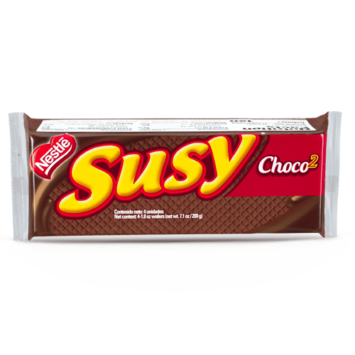SUSY® Choco2 Wafer con Cacao Relleno con Crema Sabor a Chocolate Multipack 200 g SUSY® Choco2 Wafer con Cacao Relleno con Crema Sabor a Chocolate Multipack 200 g