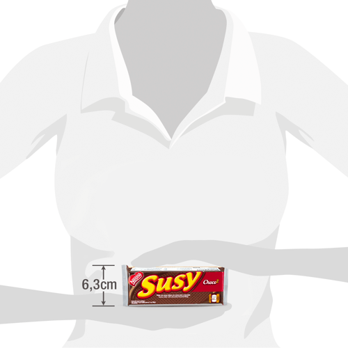 SUSY® Choco2 Wafer con Cacao Relleno con Crema Sabor a Chocolate Multipack 200 g