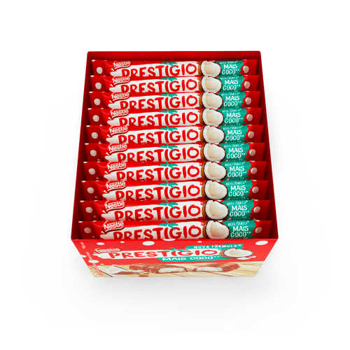 PRESTIGIO® Bombón Relleno con Coco Display 30 Unidades de 33 g PRESTIGIO® Bombón Relleno con Coco Display 30 Unidades de 33 g