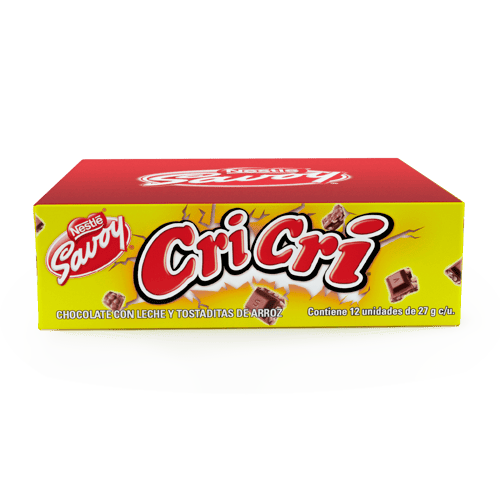 CRI CRI® Chocolate con Leche y Tostaditas de Arroz Display 12 Unidades de 27 g