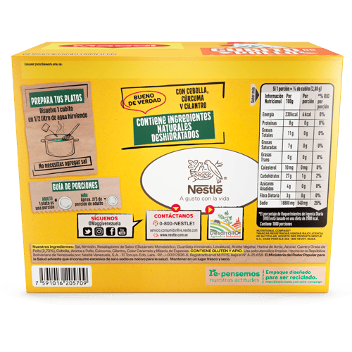 MAGGI® Caldo de Pollo Deshidratado 250 Cubitos