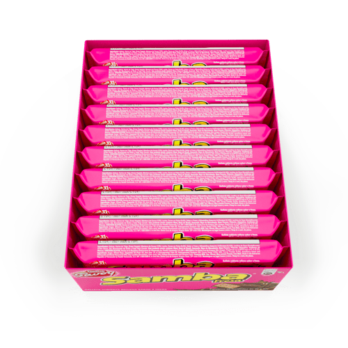 SAMBA® Wafer con Relleno Sabor a Fresa Cubierto de Chocolate Display 20 Unidades de 32 g
