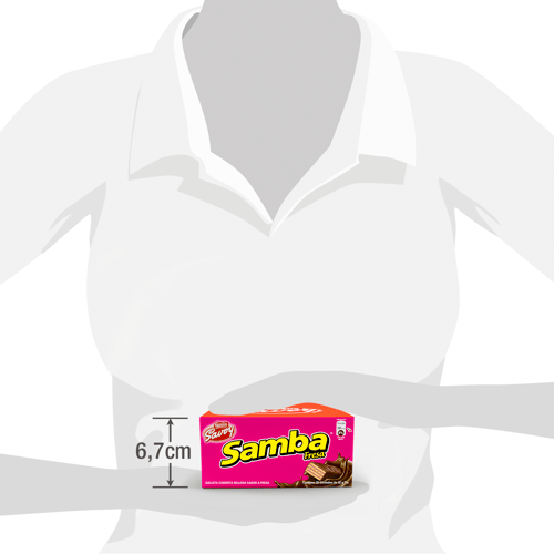 SAMBA® Wafer con Relleno Sabor a Fresa Cubierto de Chocolate Display 20 Unidades de 32 g