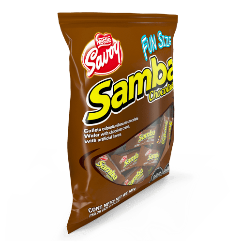 SAMBA® Wafer con Relleno Sabor a Chocolate Cubierto de Chocolate Bolsa de 35 Unidades de 16 g
