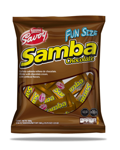 SAMBA® Wafer con Relleno Sabor a Chocolate Cubierto de Chocolate Bolsa de 35 Unidades de 16 g