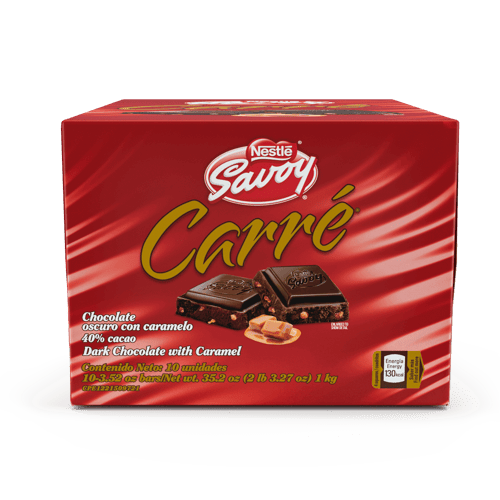 SAVOY® CARRÉ Oscuro Caramelo Display 10 Unidades de 100 g