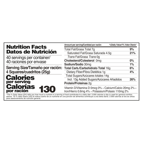 SAVOY® CARRÉ Oscuro Caramelo Display 10 Unidades de 100 g