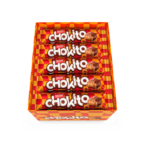 CHOKITO® Bombón Relleno y Cubierto de Copos de Arroz Display 30 Unidades de 32 g