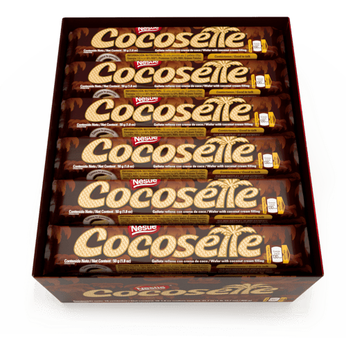 COCOSETTE® Maxi Galleta Rellena de Crema de Coco Display 18 Unidades de 50 g