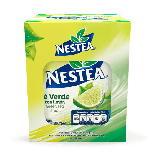 NESTEA® Té Verde con Limón Bebida en Polvo Display 10 Sobres de 48 g