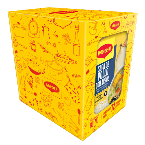 MAGGI® Sopa de Pollo con Arroz Display de 12 Sobres de 62 g
