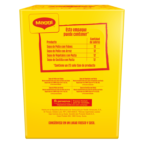 MAGGI® Sopa de Pollo con Arroz Display de 12 Sobres de 62 g