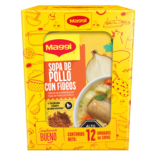 MAGGI® Sopa de Pollo con Fideos Display 12 Sobres de 62 g